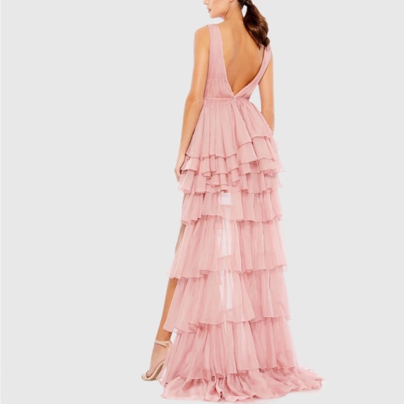Mac Duggal Dresses & Skirts - NWT leena for Mac Duggal High Low Tiered Gown with Built in Bodysuit Rose Pink